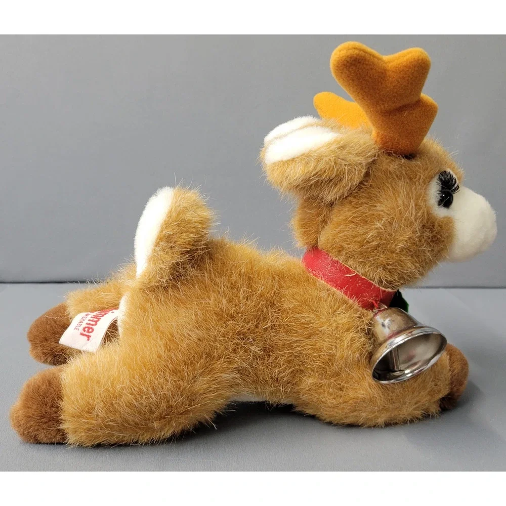 Vintage Russ Berrie Reindeer Shimmer Plush Toy Brown White Furry‎ Christmas #835